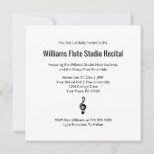 シンプルクレフ、 音符記号白黒音楽リサイタル 招待状 (正面)