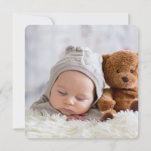 シンプルクロススクリプトレタリングフォトバプテスマ 招待状 (裏面)