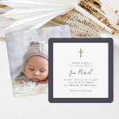 シンプルクロススクリプトレタリングフォトバプテスマ 招待状