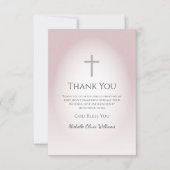 シンプルクロスバラ金ゴールド第1聖餐式 サンキューカード (正面)