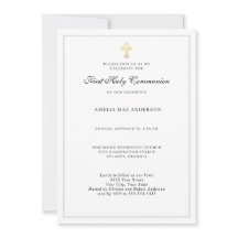 シンプルクロスファースト聖餐式招待状