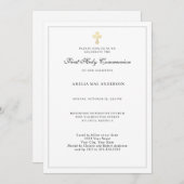 シンプルクロスファースト聖餐式招待状 招待状 (正面/裏面)