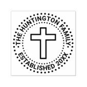 シンプルクロスフレームファミリ名日付 セルフインキングスタンプ (デザイン)