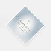 シンプルクロスブルーボーイズファーストお祝い スタンダードランチョンナプキン (角)