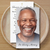 シンプルクロス写真葬儀記念祈りの言葉カード 名刺