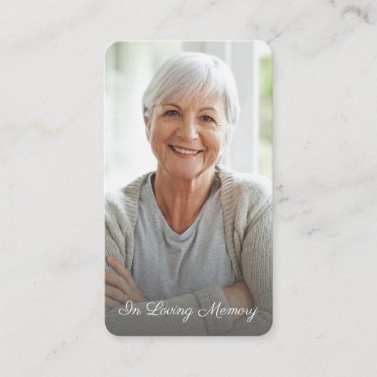 シンプルクロス写真葬儀記念祈りの言葉カード 名刺 (正面)