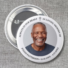 シンプルクロス写真葬儀記念記念 缶バッジ