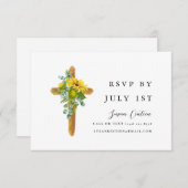 シンプルクロス素朴バプテスマRSVPカード 出欠カード (正面/裏面)