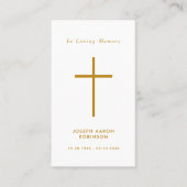 シンプルクロス葬儀記念祈りの言葉カード 名刺 (正面)