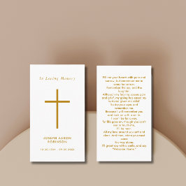 シンプルクロス葬儀記念祈りの言葉カード 名刺