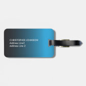 シンプルクールブルーグラデーションモノグラム ラゲッジタグ (裏面横)