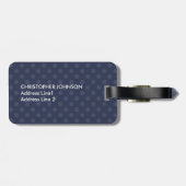 シンプルクールブルー点々のあるモノグラム ラゲッジタグ (裏面横)