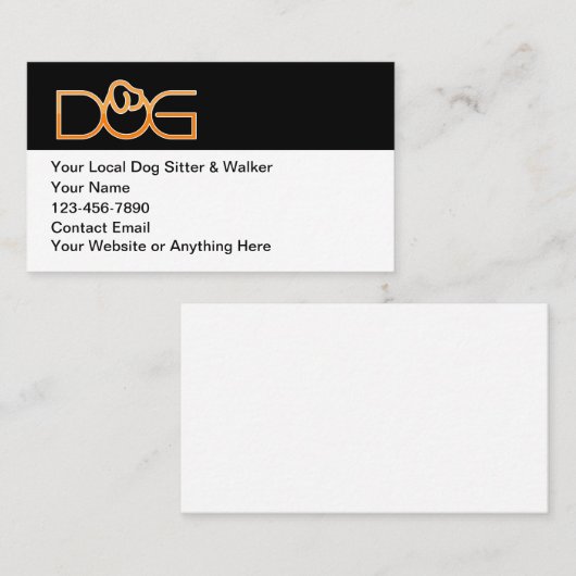 シンプルクール犬歩く座 名刺 (正面/裏面)