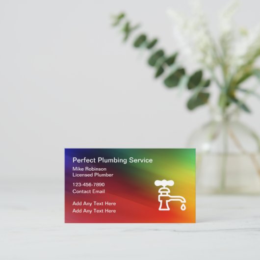 シンプルクール配管配管配管工 名刺 (スタンド正面)