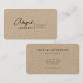 シンプルク素朴ラフトプロフェッショナルブラックシグネチャー 名刺 (正面/裏面)