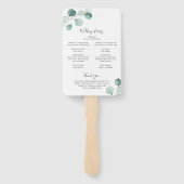 シンプルグエレガントリーユーカリ結婚式 プログラム ハンドファン (裏面)