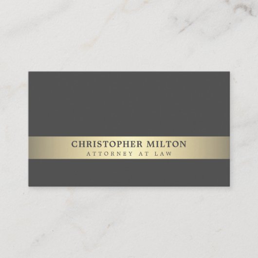 シンプルグエレガントレイフェイク金ゴールドストライプ弁護士 名刺 (正面)