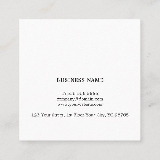 シンプルグエレガントレイ銅フェイクコンサルタストライプント スクエア名刺 (裏面)