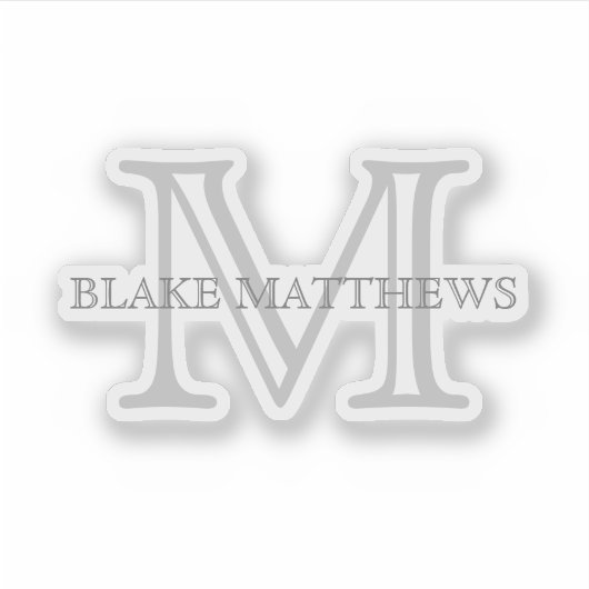 シンプルグエレガントレーパーソナルカスタムモノグラム シール (正面)