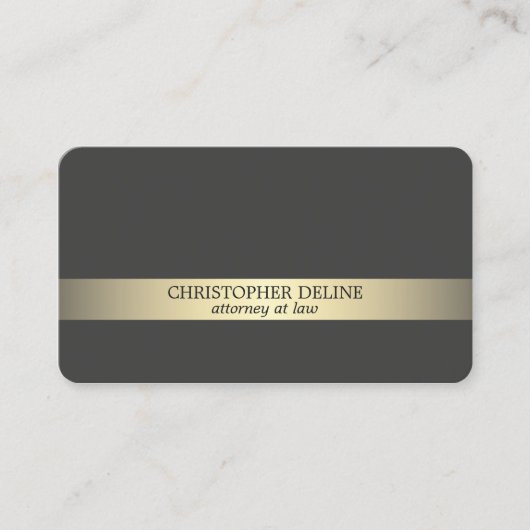 シンプルグエレガントレーフェイク金ゴールドストライプの弁護士 名刺 (正面)