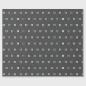 シンプルグエレガントレーホワイトモノグラムモノグラムの ラッピングペーパー (フラット)