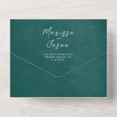 シンプルグエレガント素朴リー結婚ズ オールインワン招待状 (裏面)