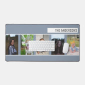 シンプルグカスタムレイ家族5枚フォトコラージュ デスクマット (キーボード&マウス)