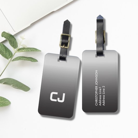 シンプルグクールレーホワイトモノグラム ラゲッジタグ