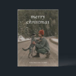 シンプルグモダンリスマス シーズンカード<br><div class="desc">写真モダン上のセリフのフォントに"メリーシンプルクリスマス"とクリスマスカーお気に入りのド。裏に暗い緑のパーソナライズされた背景にメッセージがある。</div>
