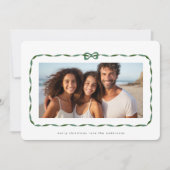 シンプルグモダンリーボンフォトクリスマス シーズンカード (正面)