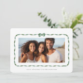 シンプルグモダンリーボンフォトクリスマス シーズンカード (スタンド正面)