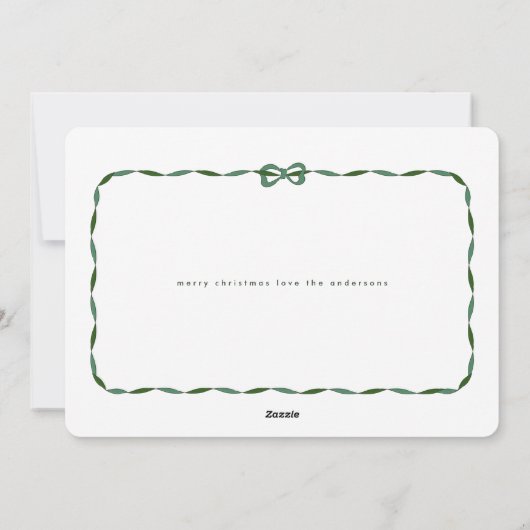 シンプルグモダンリーボンフォトクリスマス シーズンカード (裏面)