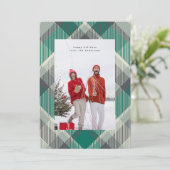 シンプルグモダンリームクリスマスプレッドフォトハッピー シーズンカード (スタンド正面)