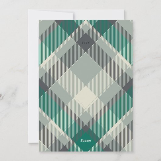 シンプルグモダンリームクリスマスプレッドフォトハッピー シーズンカード (裏面)