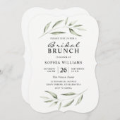 シンプルグモダンリーリーフブライダルシャワーブランチ 招待状 (正面/裏面)