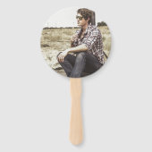 シンプルグモダンレー写真卒業 ハンドファン (裏面)