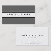 シンプルグモダンレー |ブラック&ホワイトストライプ 名刺 (正面/裏面)