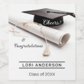 シンプルグラッドキャエレガントップ卒業 ワインラベル (シングルラベル)