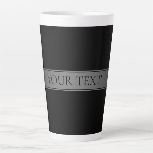 シンプルグラデエレガントーションストライプ編集可能カラー カフェラテマグ (正面)