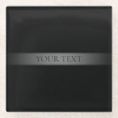 シンプルグラデエレガントーションストライプ編集可能カラー ガラスコースター (正面)