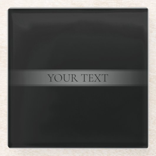 シンプルグラデエレガントーションストライプ編集可能カラー ガラスコースター (正面)