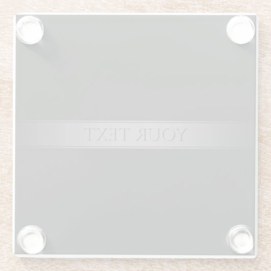 シンプルグラデエレガントーションストライプ編集可能カラー ガラスコースター (裏面)