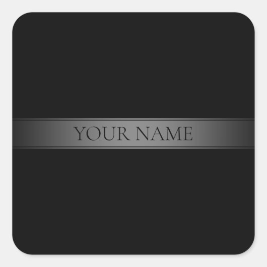 シンプルグラデエレガントーションストライプ編集可能カラー スクエアシール (正面)