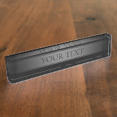 シンプルグラデエレガントーションストライプ編集可能カラー デスクネームプレート (側面)