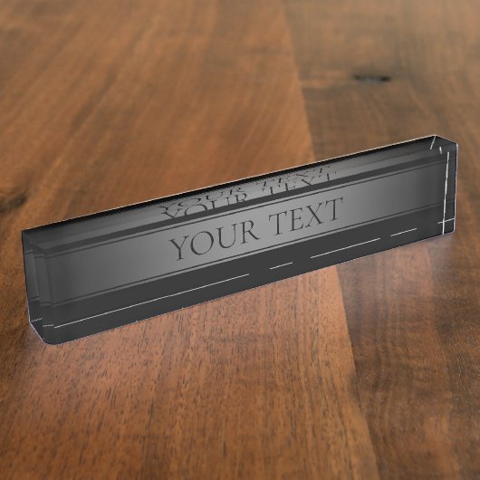 シンプルグラデエレガントーションストライプ編集可能カラー デスクネームプレート (側面)