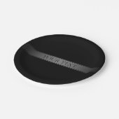 シンプルグラデエレガントーションストライプ編集可能カラー ペーパープレート (アングル)