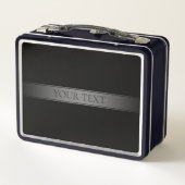 シンプルグラデエレガントーションストライプ編集可能カラー メタルランチボックス (裏面)