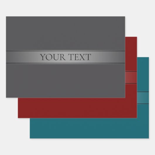 シンプルグラデエレガントーションストライプ編集可能カラー ラッピングペーパーシート (セット)