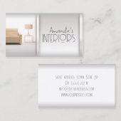 シンプルグラデーショングレー線インテリアデザイナーカード 名刺 (正面/裏面)