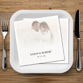 シンプルグラデーション白結婚写真 スタンダードカクテルナプキン